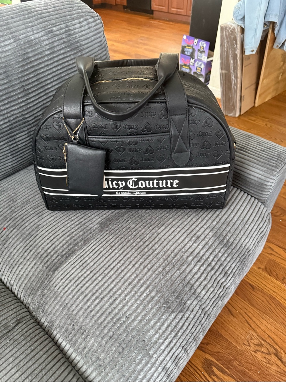 Juicy Couture Black Logo Dome Travel Bag